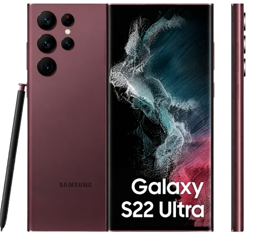 Samsung Galaxy S22 Ultra in burgundy